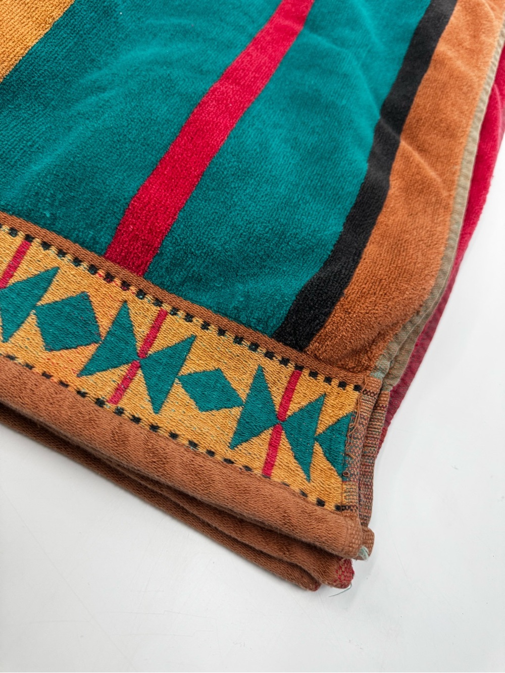 Vintage CSC Beach Club Southwestern Stripe Aztec Cotton Beach Towel